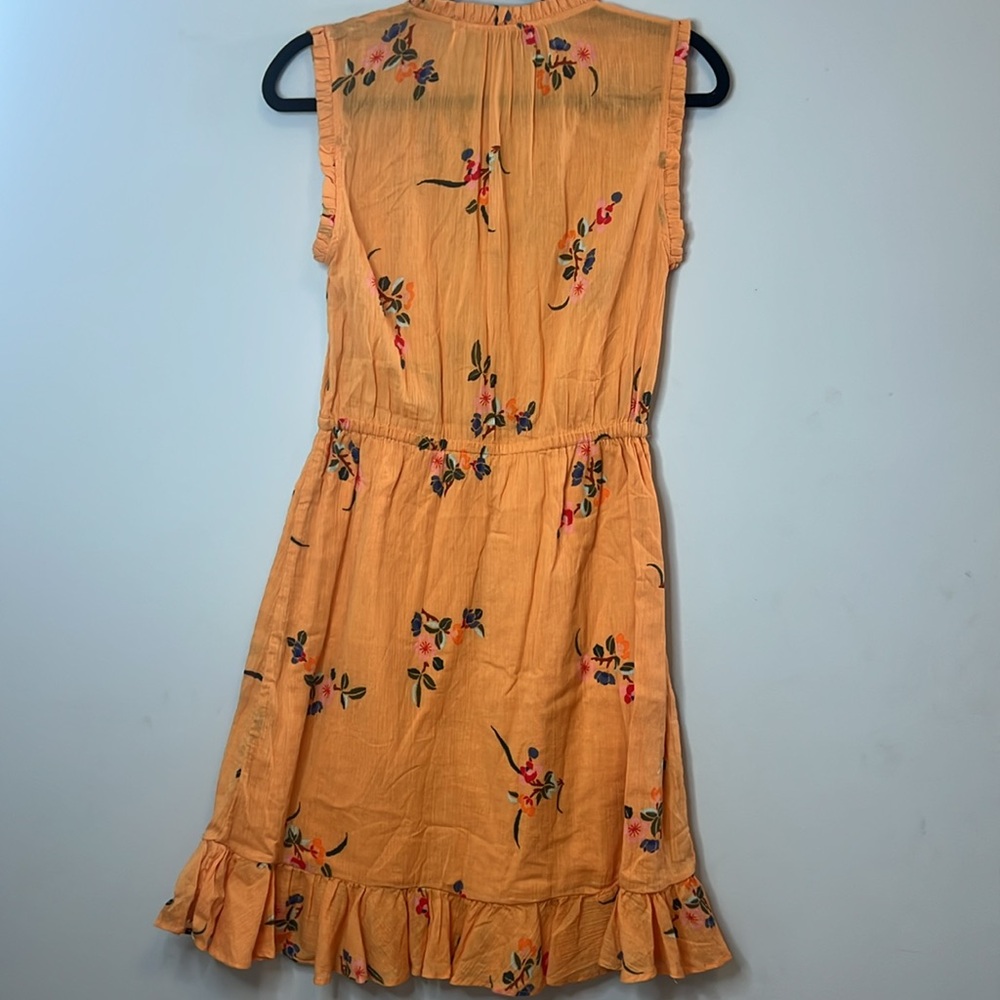 Paris Atelier & Other Stories Women's Orange Floral Sleeveless Mini Dress Size 4 - Picture 4 of 4